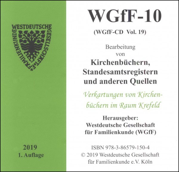 Verkartungen und Familienbücher auf CD/DVD: WGfF-10 (Vol.19)